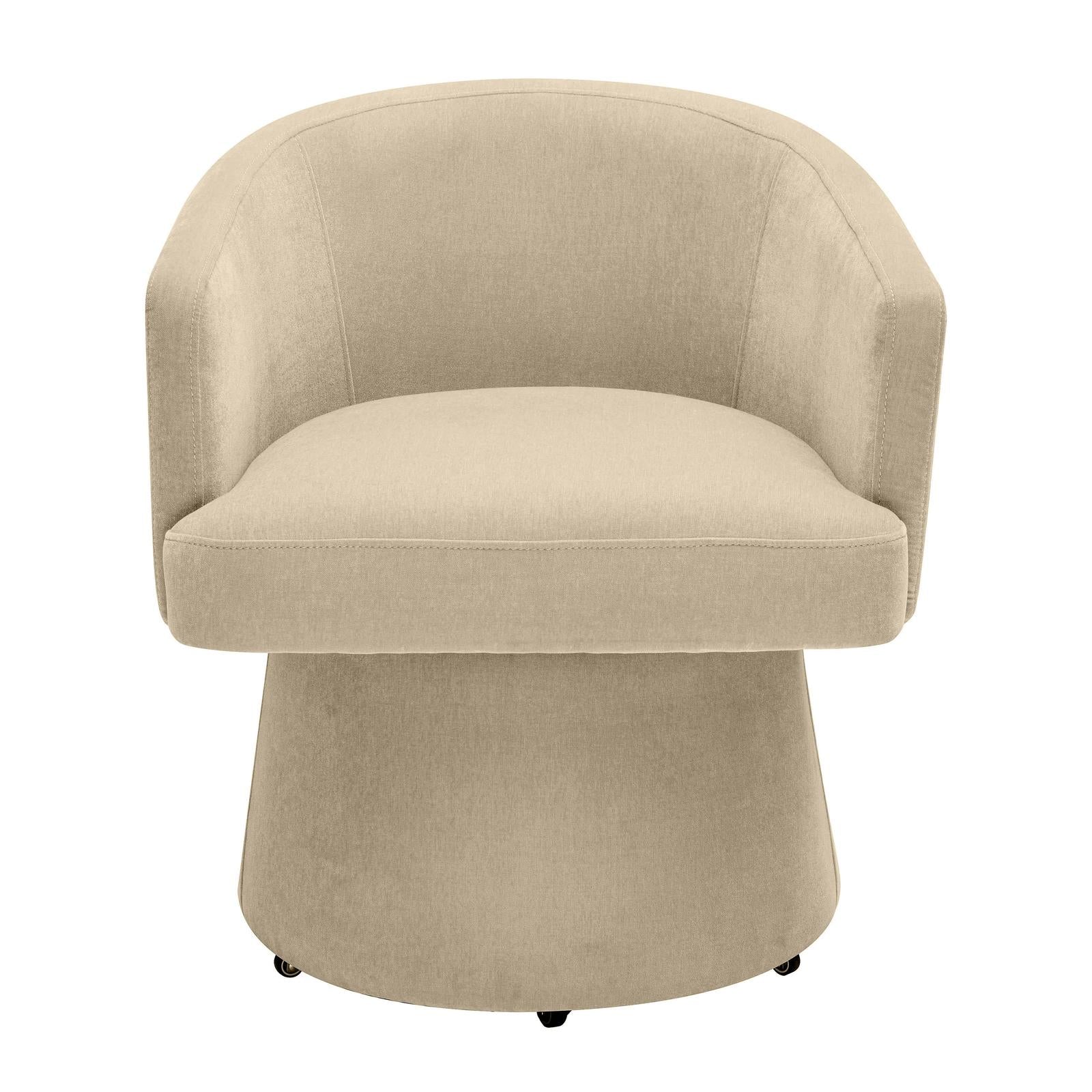 TOV Furniture Kristen Upcycled Chenille Rolling Desk Chair