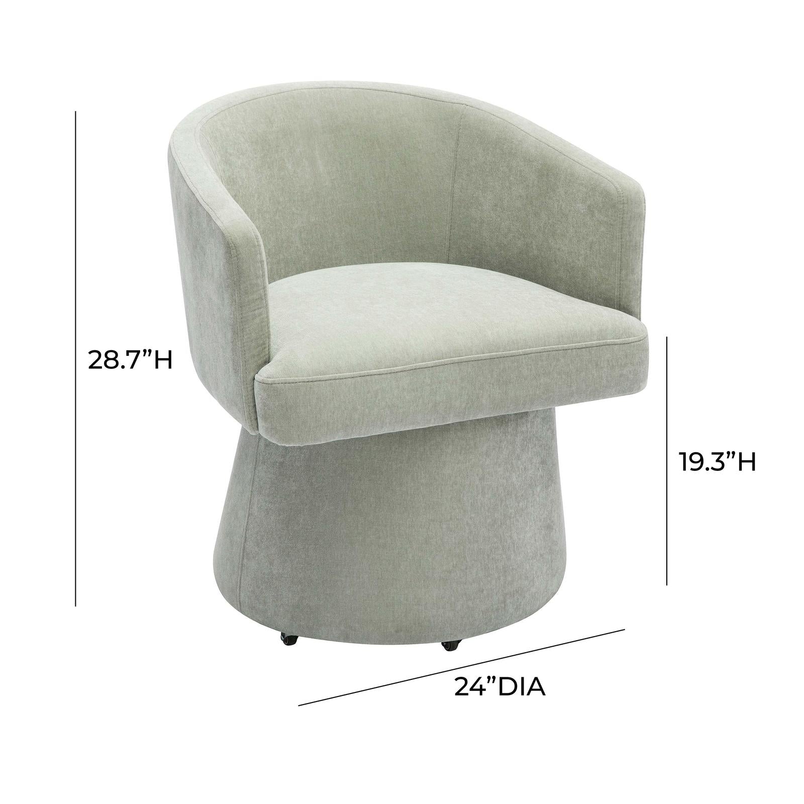 TOV Furniture Kristen Upcycled Chenille Rolling Desk Chair