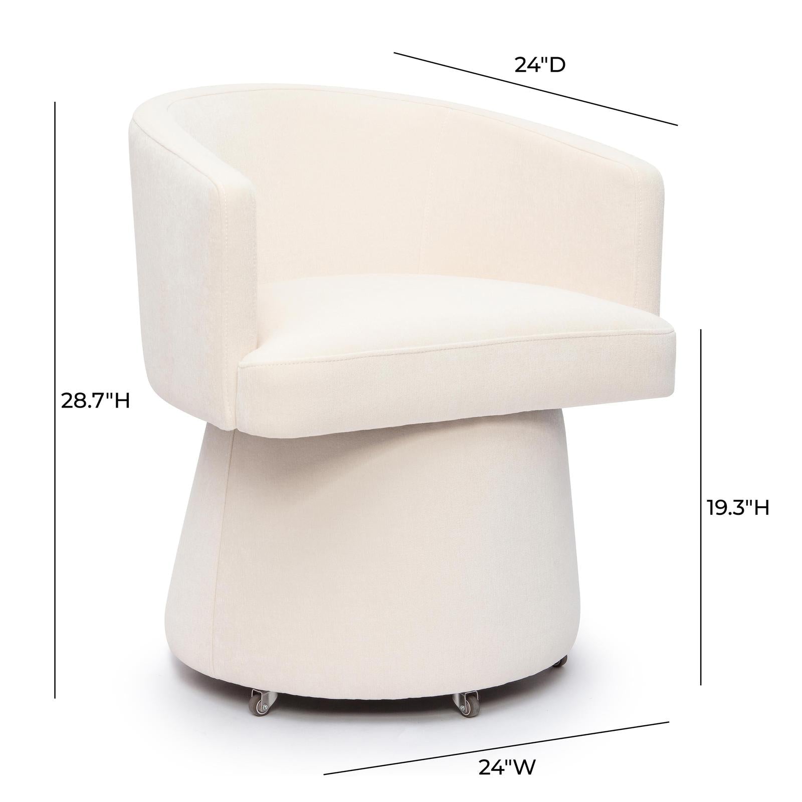 TOV Furniture Kristen Upcycled Chenille Rolling Desk Chair