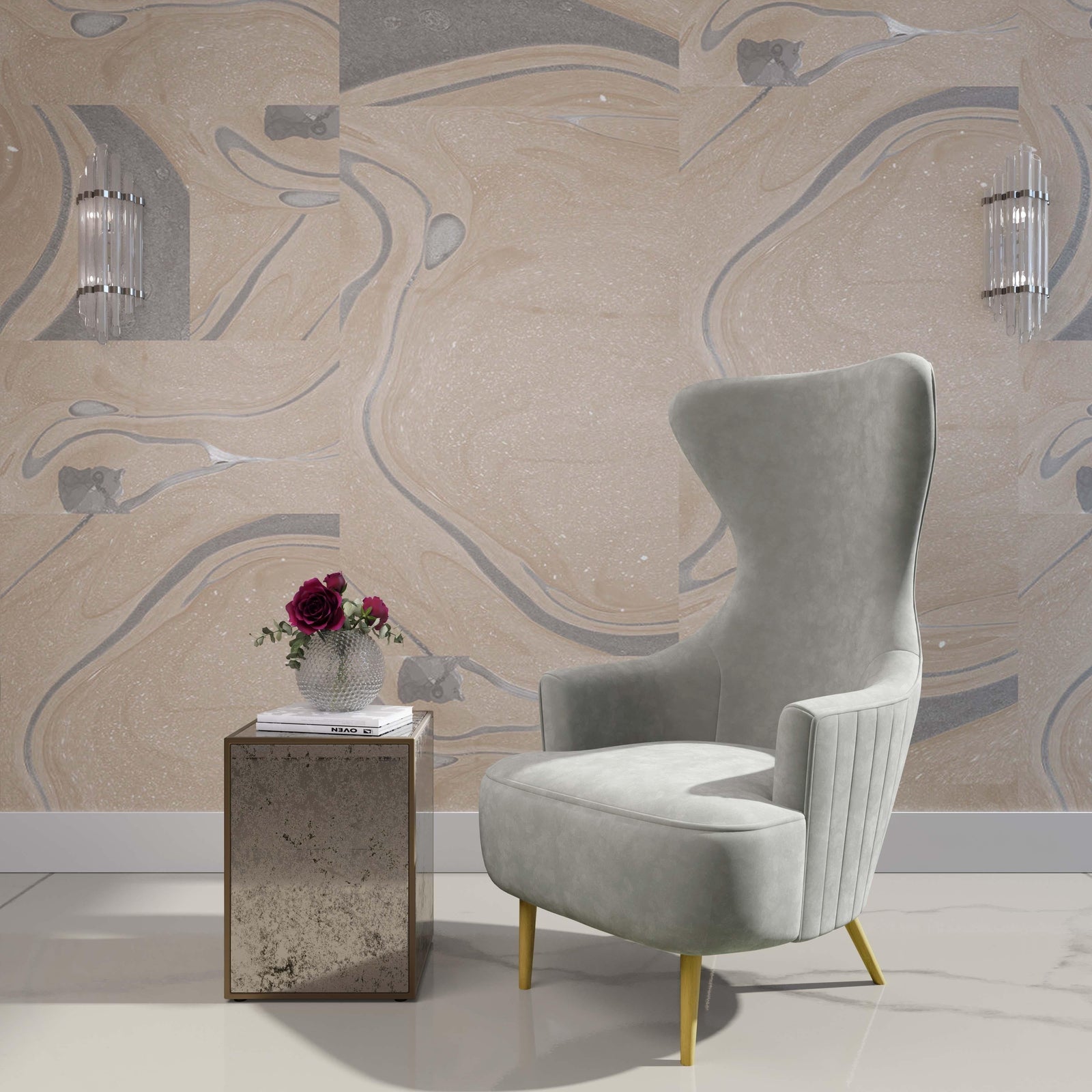TOV Furniture Lana Mirrored Side Table