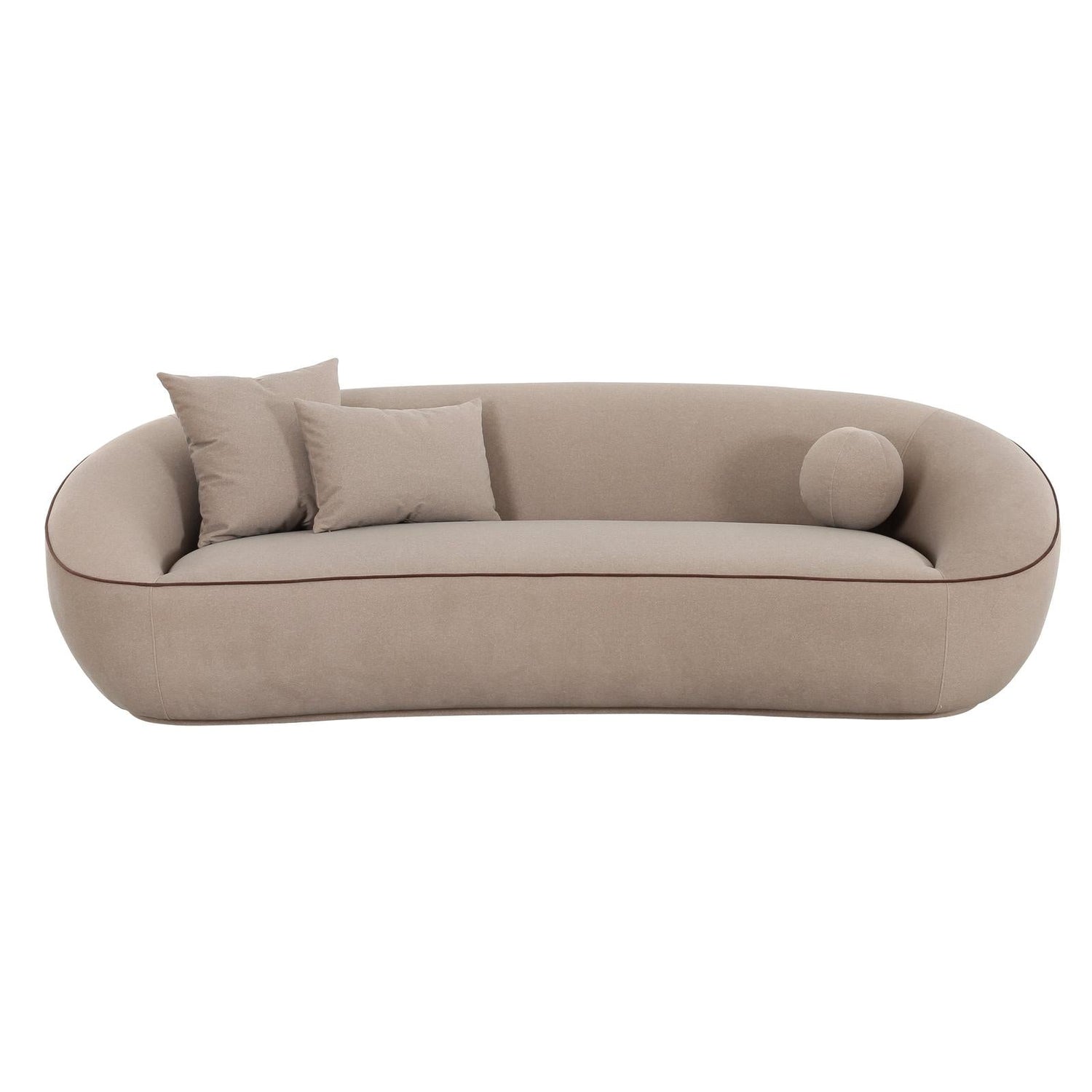 TOV Furniture Jenny 98.5" Taupe Performance Faux Mohair Sofa