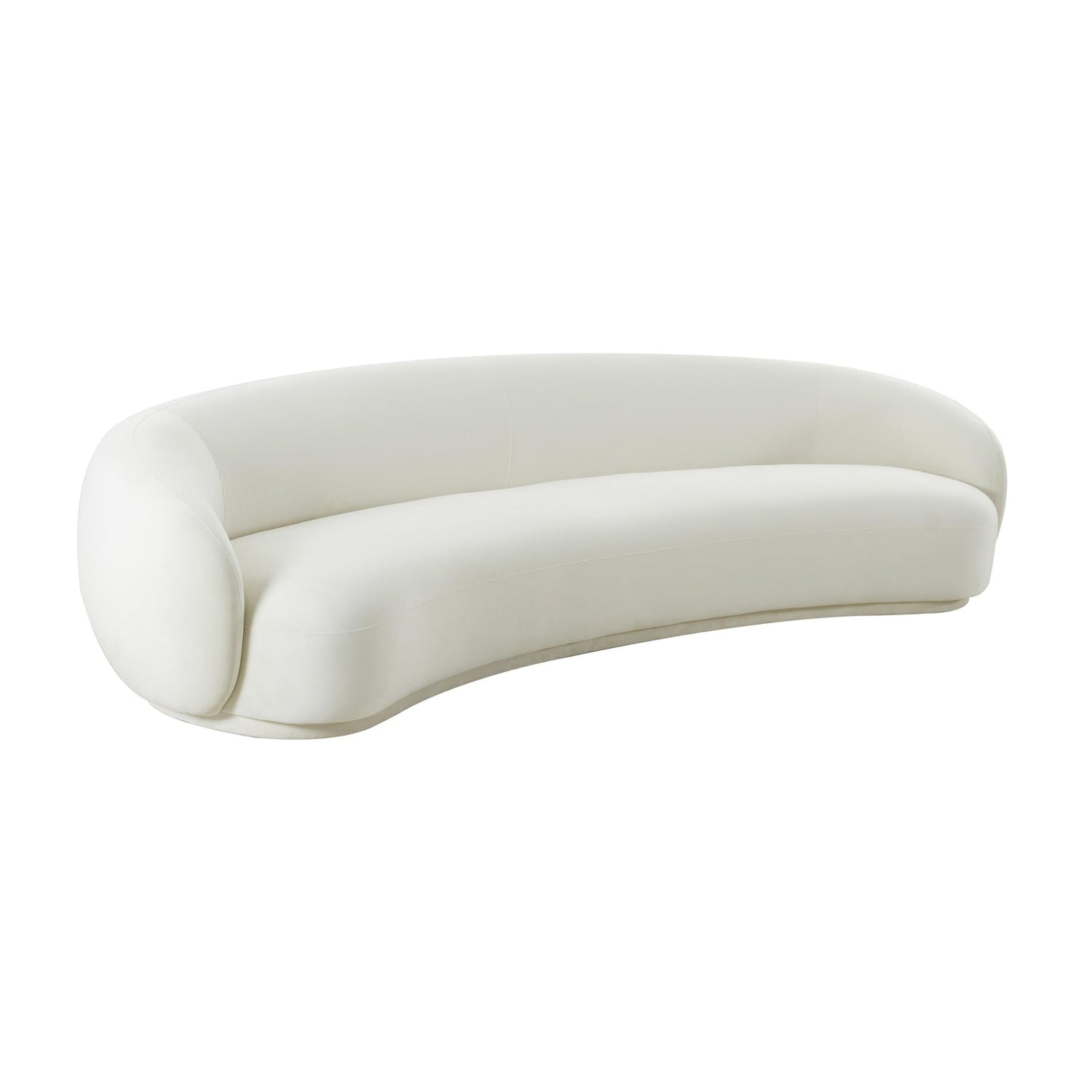 TOV Furniture Kendall Cream Velvet 120 Inch Sofa