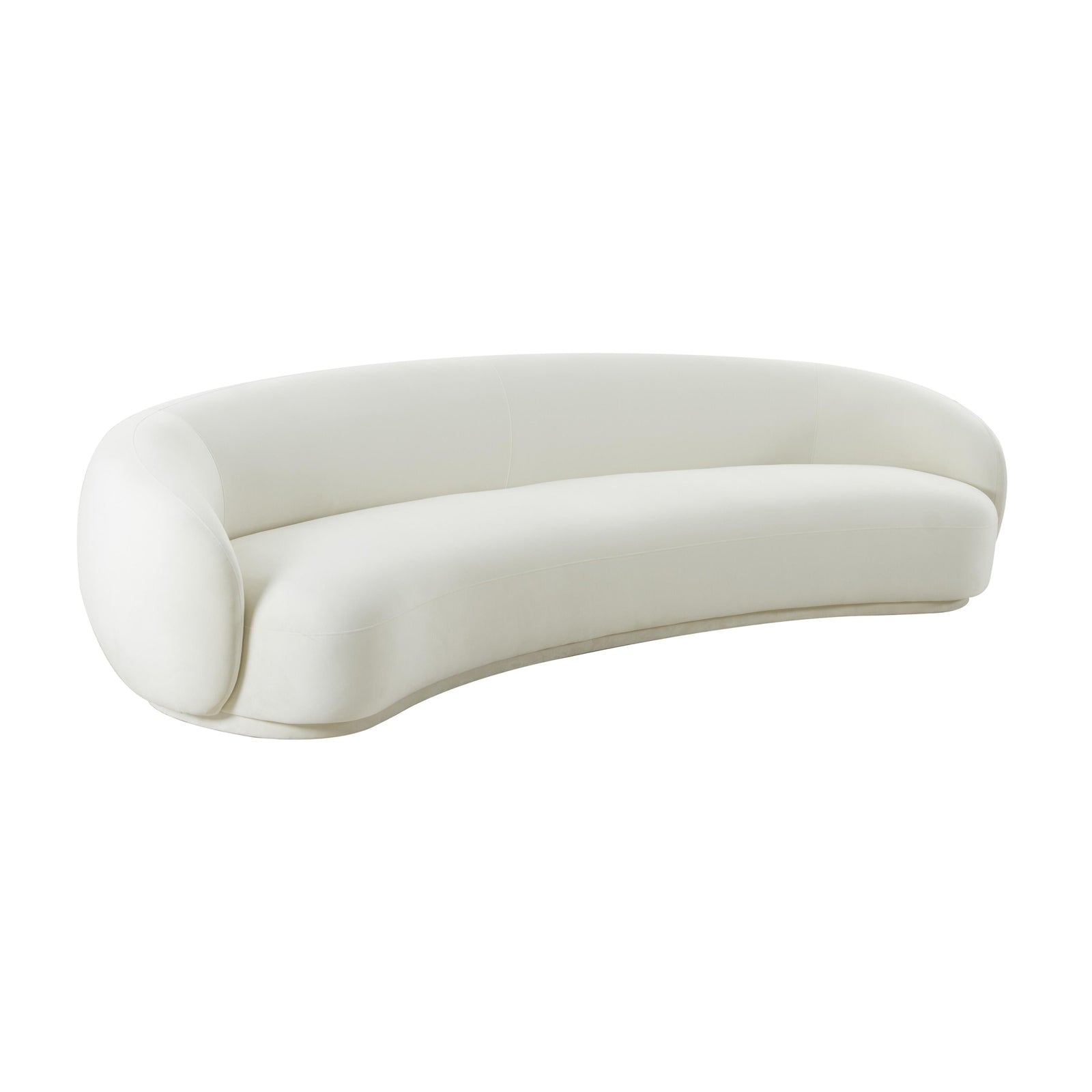 TOV Furniture Kendall Cream Velvet 120 Inch Sofa
