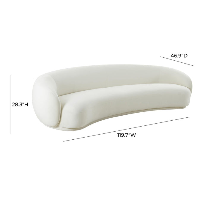TOV Furniture Kendall Cream Velvet 120 Inch Sofa