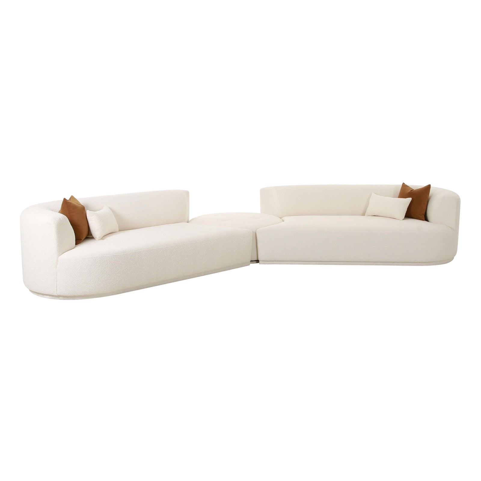 TOV Furniture Fickle Cream Boucle 3-Piece Modular Sectional