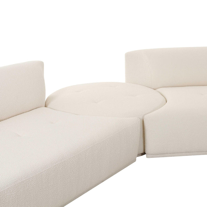 TOV Furniture Fickle Cream Boucle 3-Piece Modular Sectional