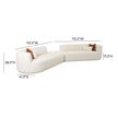 TOV Furniture Fickle Cream Boucle 3-Piece Modular Sectional
