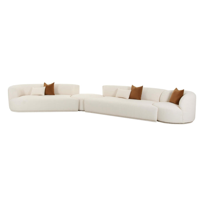 TOV Furniture Fickle Cream Boucle 4-Piece Modular Sectional