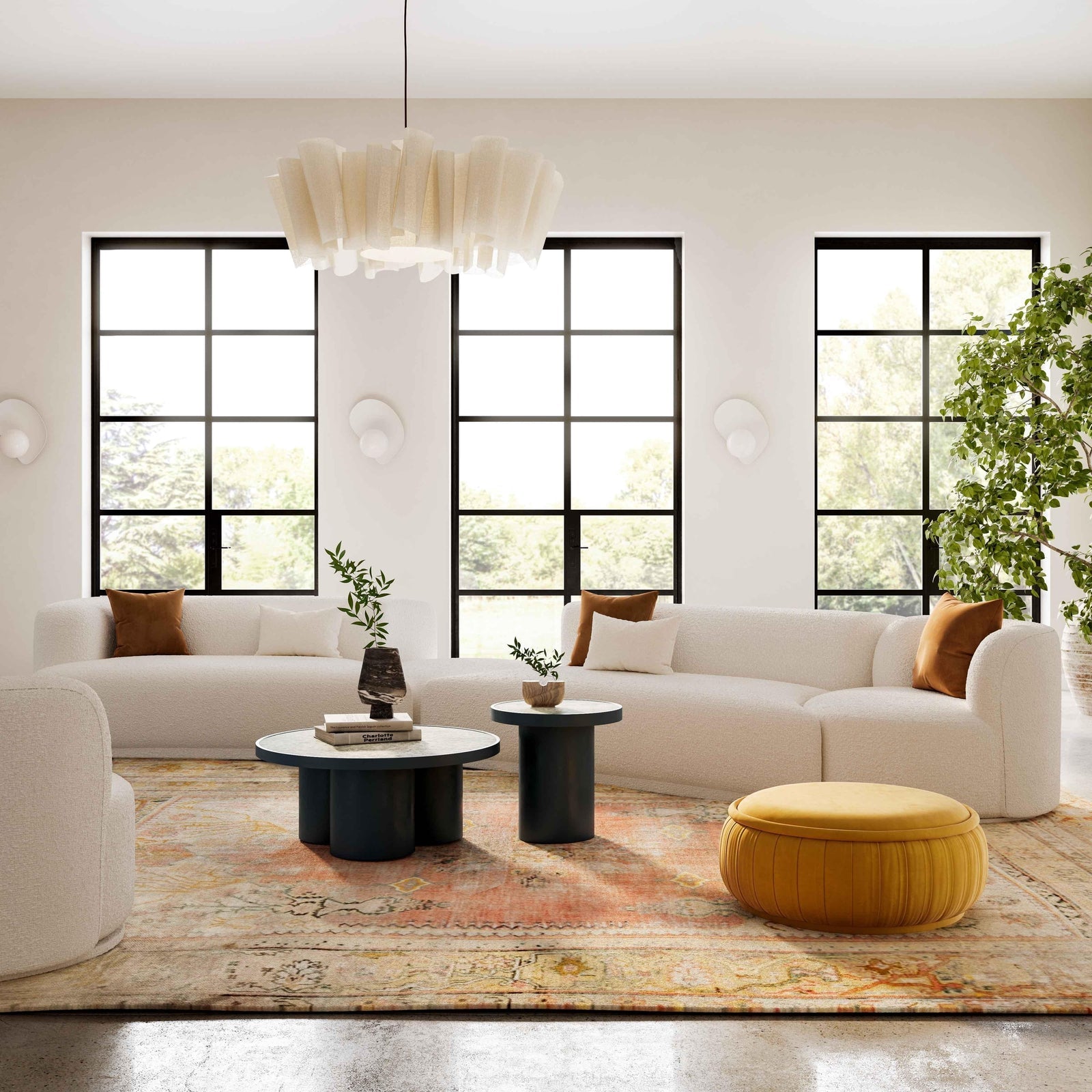 TOV Furniture Fickle Cream Boucle 4-Piece Modular Sectional