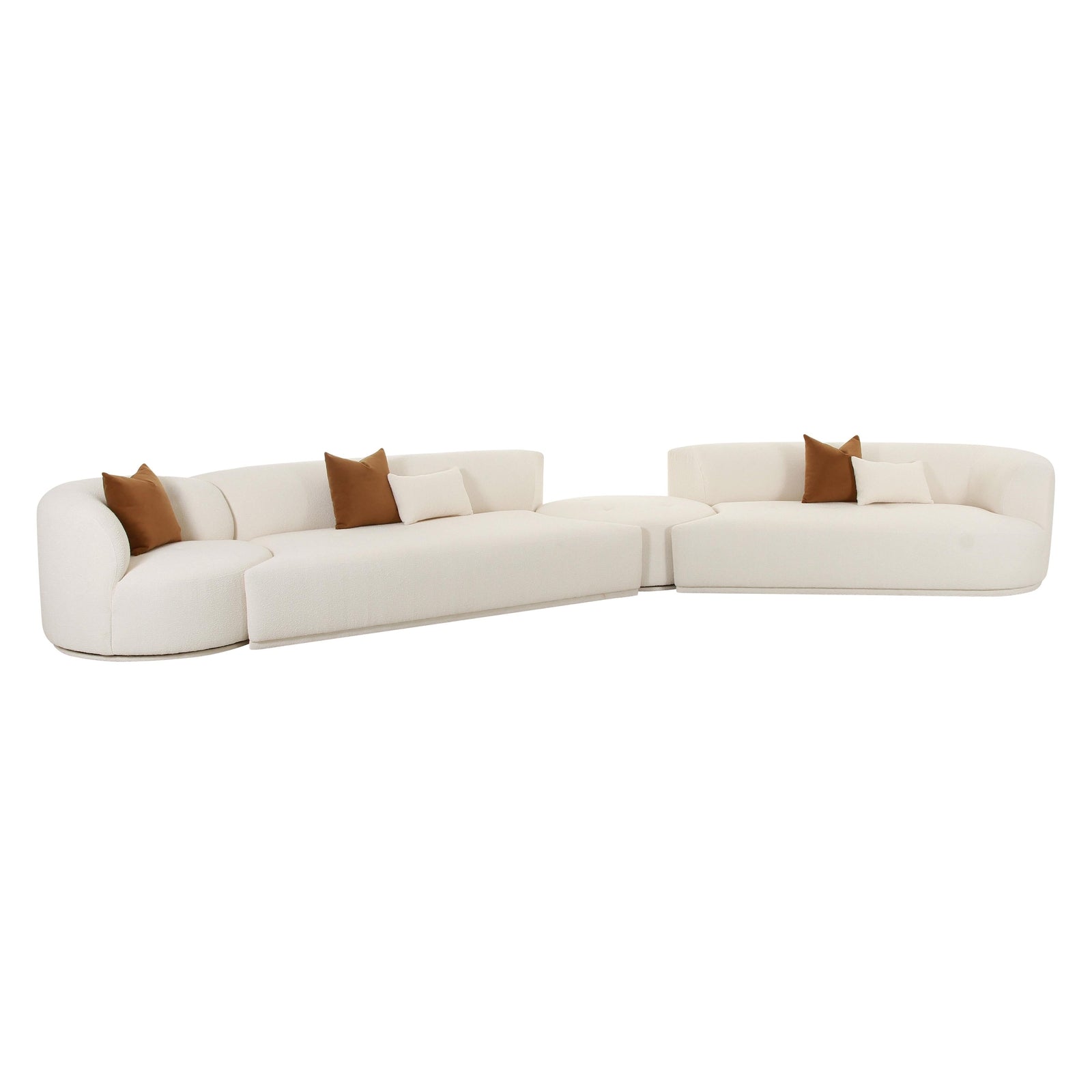 TOV Furniture Fickle Cream Boucle 4-Piece Modular Sectional