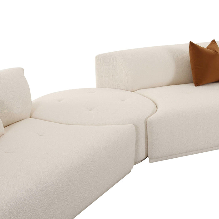 TOV Furniture Fickle Cream Boucle 4-Piece Modular Sectional