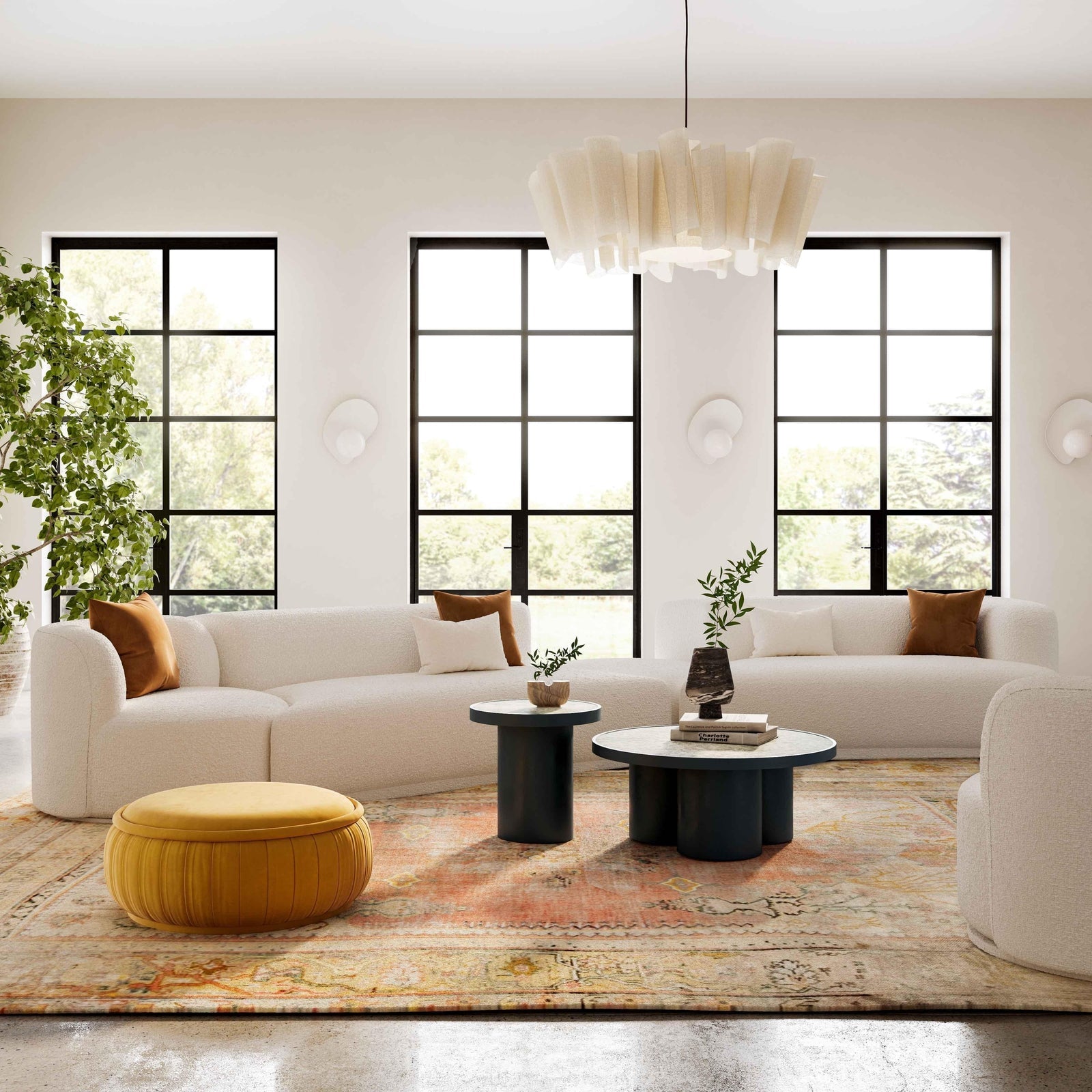 TOV Furniture Fickle Cream Boucle 4-Piece Modular Sectional