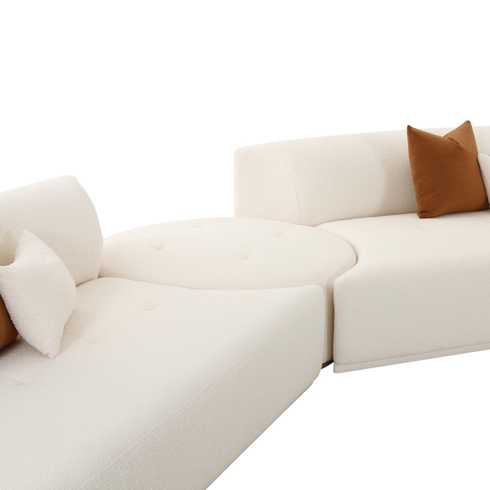 TOV Furniture Fickle Cream Boucle 5-Piece Modular Sectional