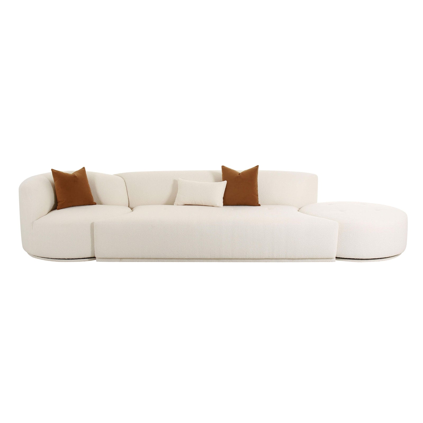 TOV Furniture Fickle Cream Boucle 3-Piece Modular Sectional