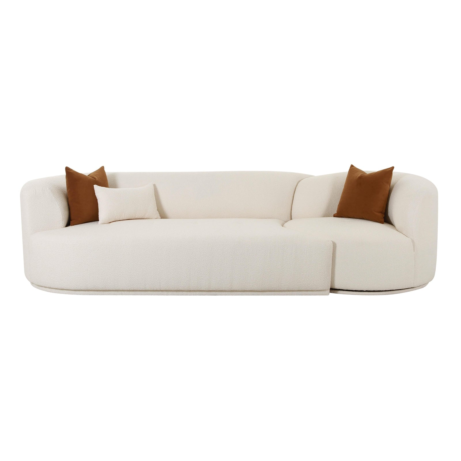 TOV Furniture Fickle Cream Boucle 2-Piece Modular Sofa