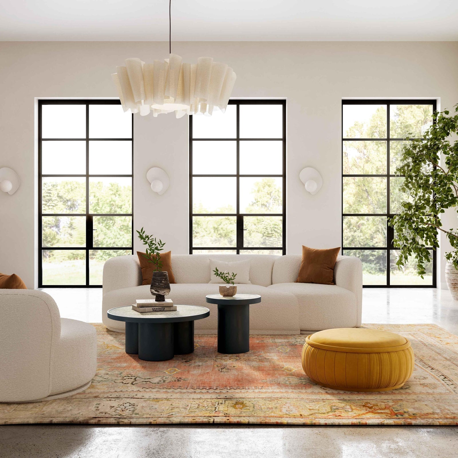 TOV Furniture Fickle Cream Boucle 2-Piece Modular Sofa