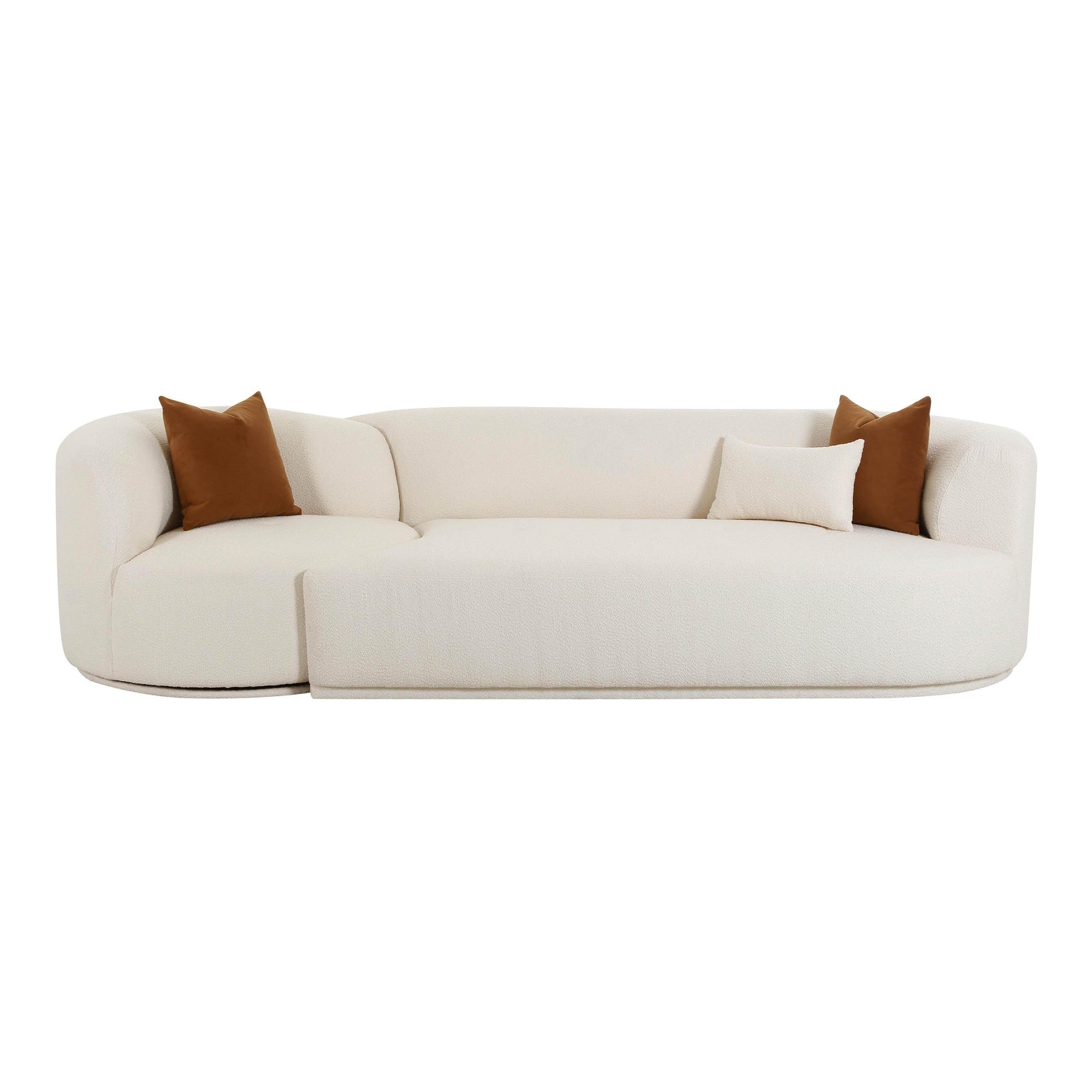 TOV Furniture Fickle Cream Boucle 2-Piece Modular Sofa