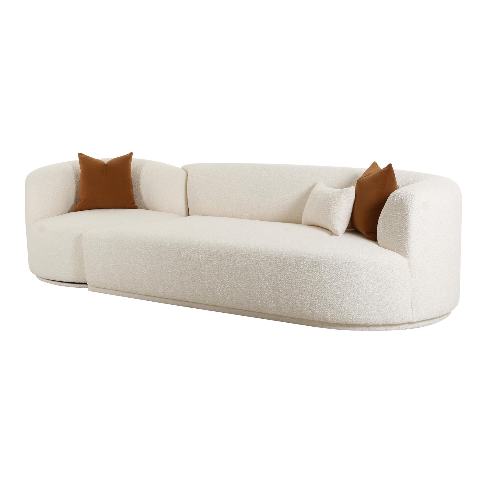 TOV Furniture Fickle Cream Boucle 2-Piece Modular Sofa