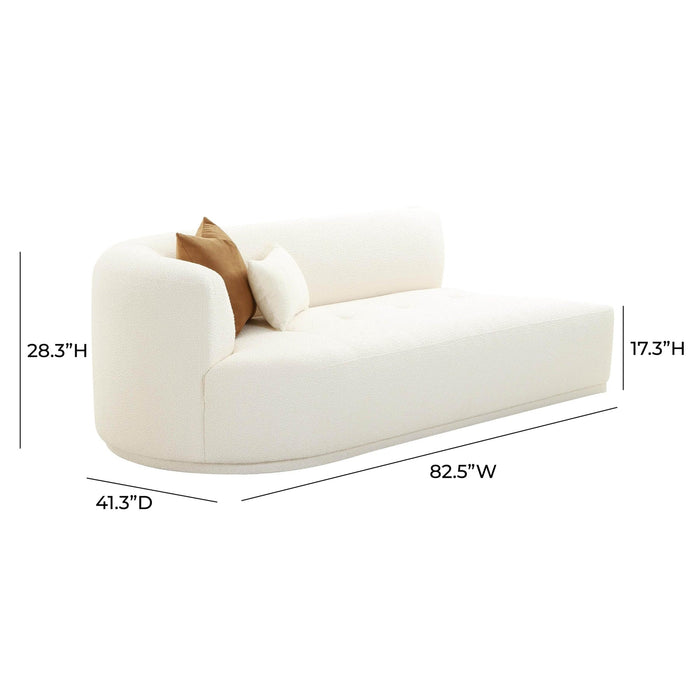 TOV Furniture Fickle Cream Boucle Modular Loveseat