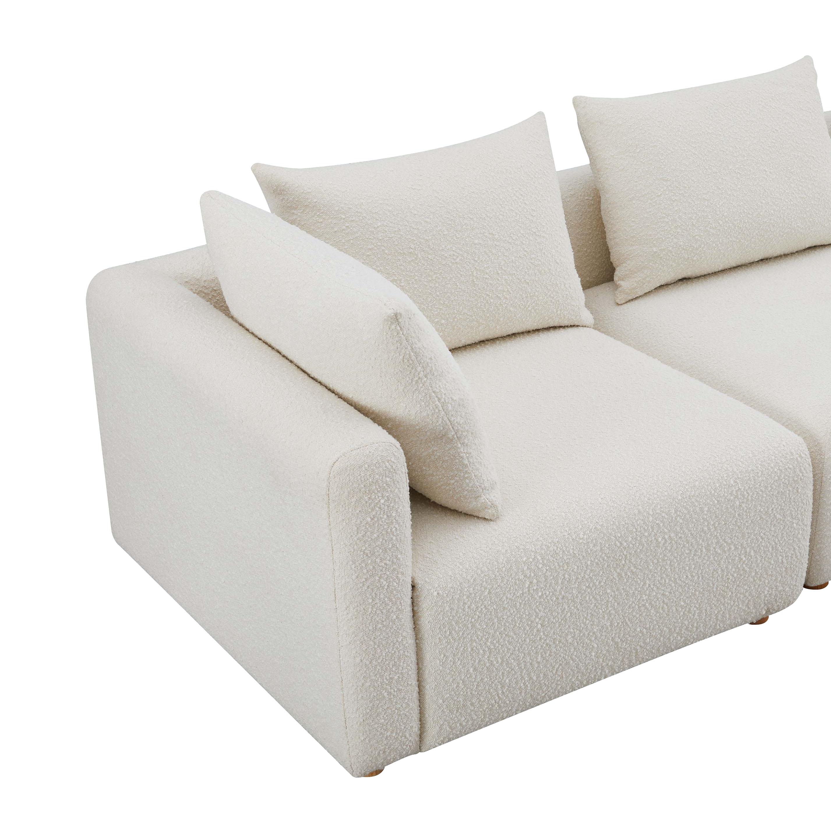 TOV Furniture Hangover Cream Boucle 4-Piece Modular Sectional