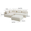 TOV Furniture Hangover Cream Boucle 4-Piece Modular Chaise Sectional
