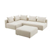 TOV Furniture Hangover Cream Linen 4-Piece Modular Chaise Sectional