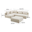 TOV Furniture Hangover Cream Linen 4-Piece Modular Chaise Sectional