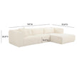 TOV Furniture Tarra Fluffy Oversized Cream Corduroy Modular Sectional