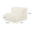 TOV Furniture Tarra Fluffy Oversized Cream Corduroy Modular Armless Chair
