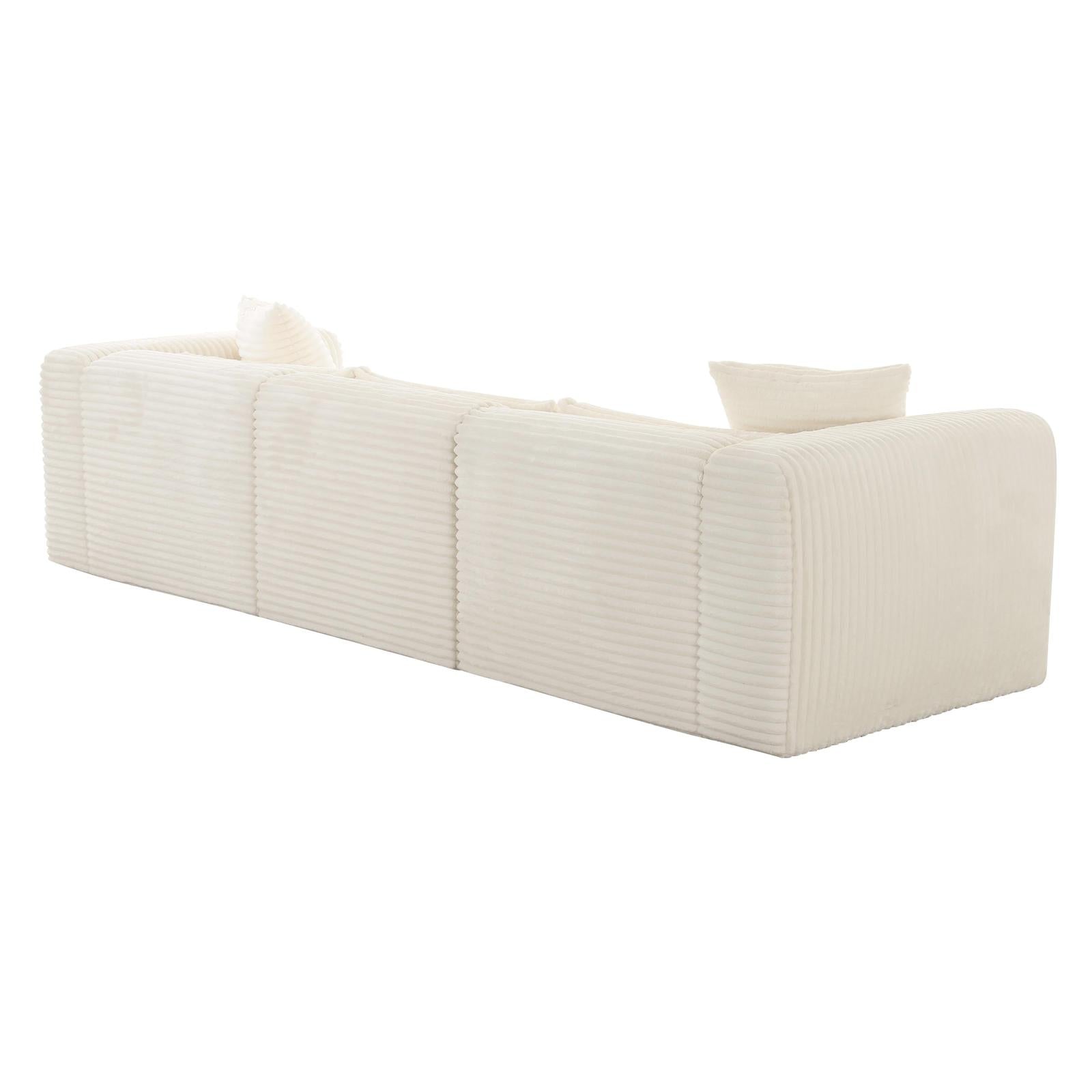 TOV Furniture Tarra Fluffy Oversized Cream Corduroy Modular Sofa