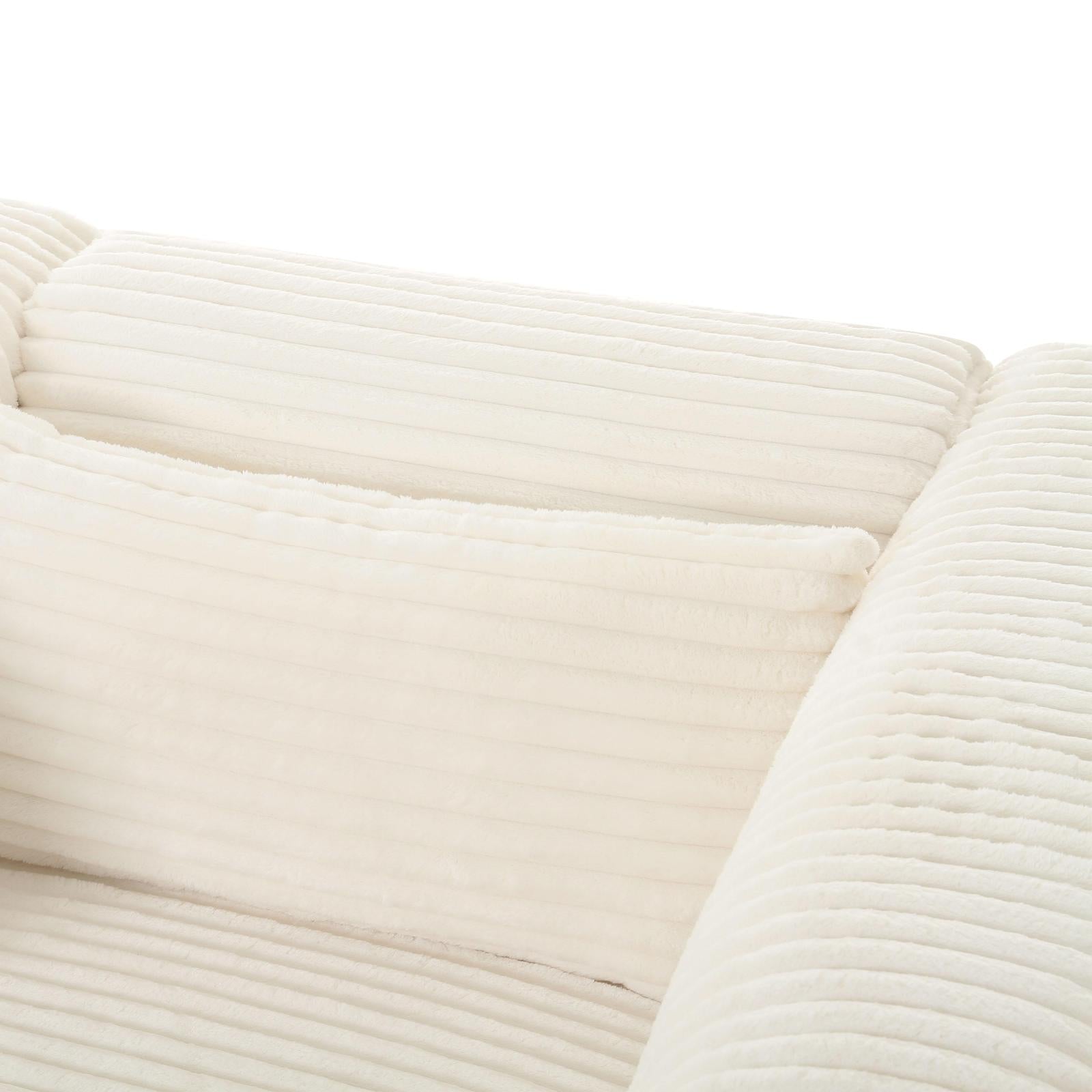TOV Furniture Tarra Fluffy Oversized Cream Corduroy Modular Sofa