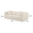 TOV Furniture Tarra Fluffy Oversized Cream Corduroy Modular Loveseat