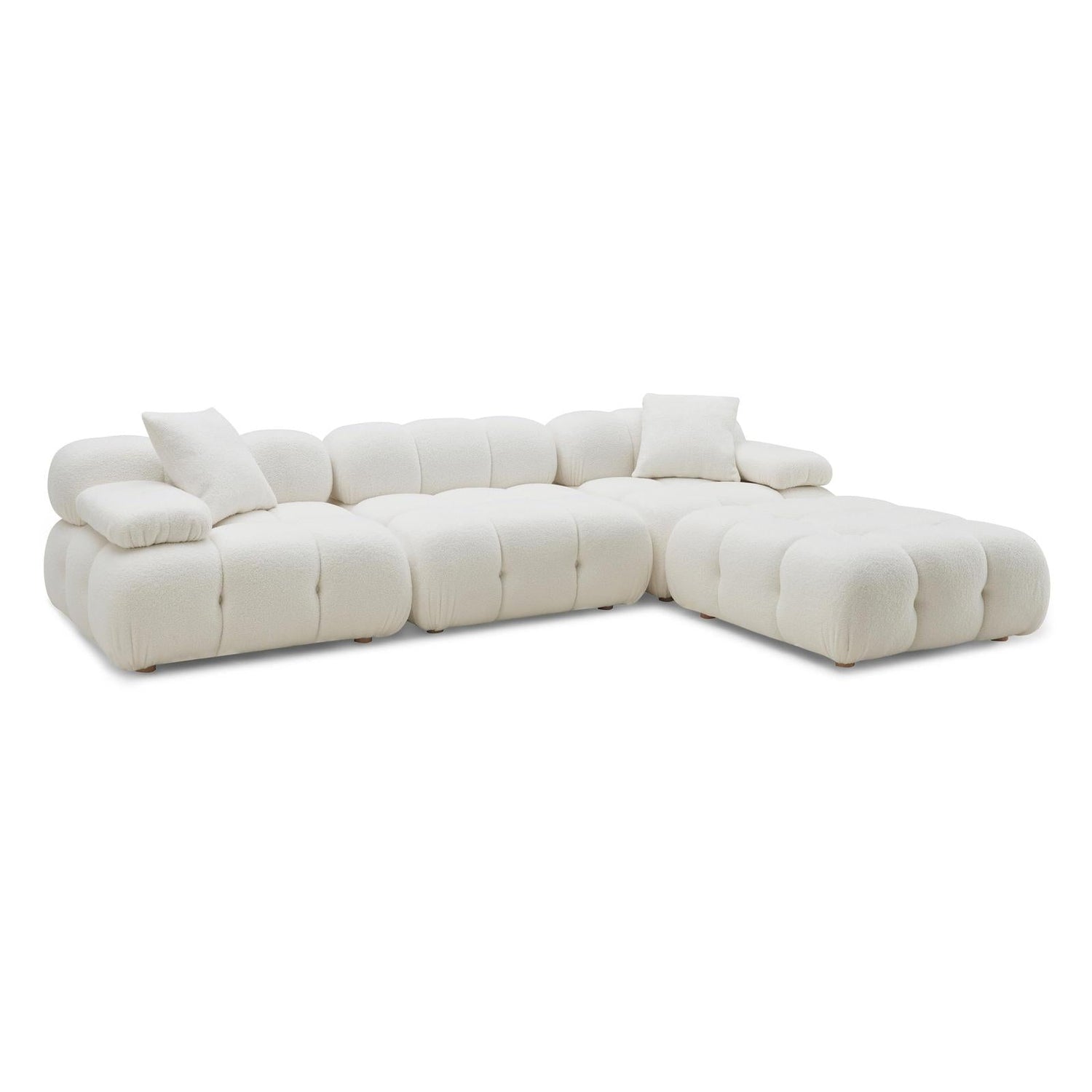 TOV Furniture Calliope Cream Vegan Shearling 4-piece Modular Sectional