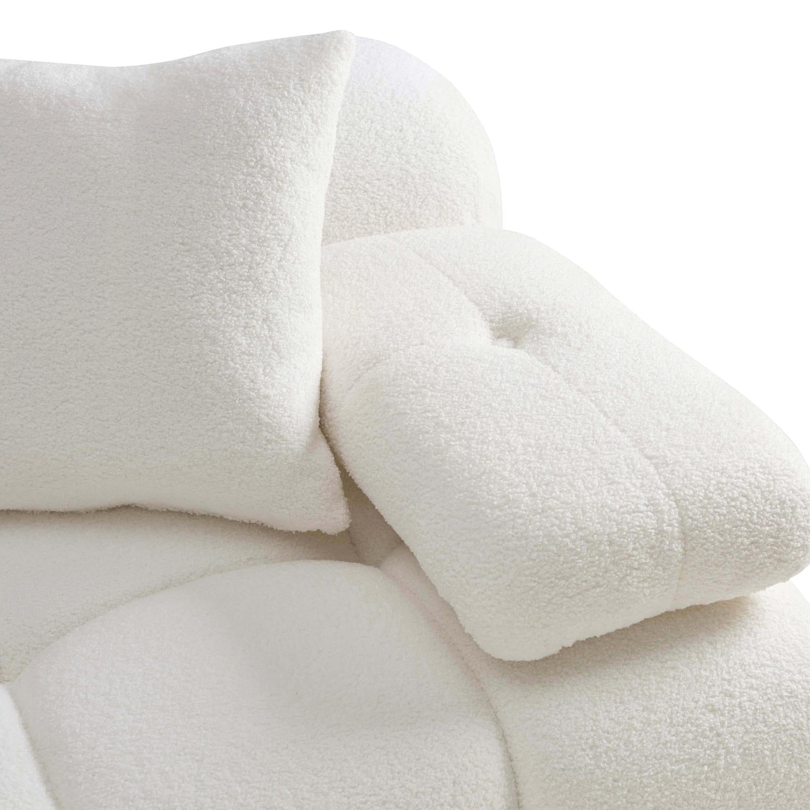 TOV Furniture Calliope Cream Vegan Shearling 4-piece Modular Sectional