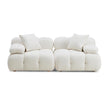 TOV Furniture Calliope Cream Vegan Shearling Modular Loveseat