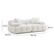 TOV Furniture Calliope Cream Vegan Shearling Modular Loveseat