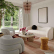 TOV Furniture Leonie Beige Faux Shearling 84 Inch Sofa