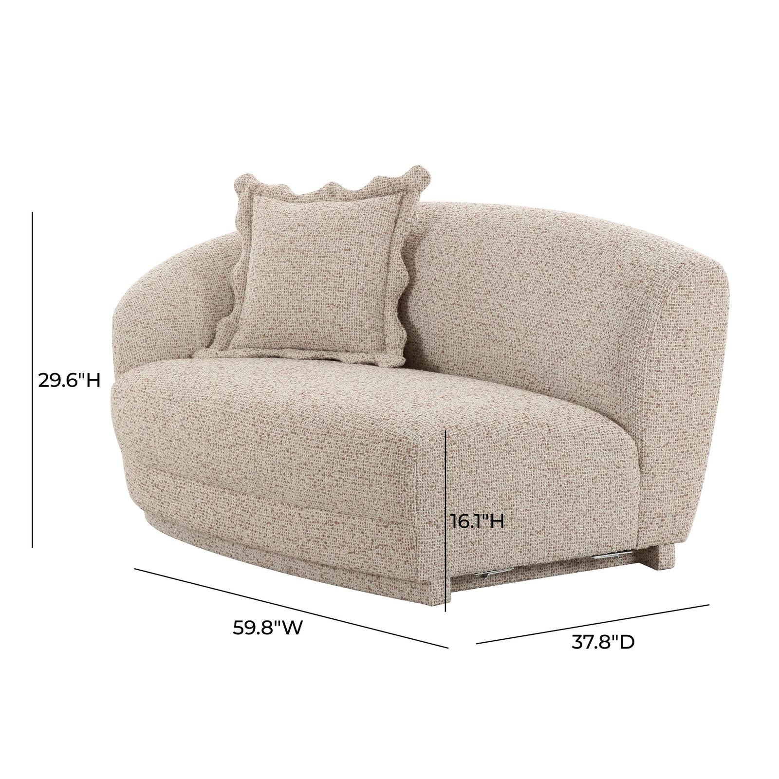 TOV Furniture Marion Two-Tone Textured Performance Boucle Loveseat