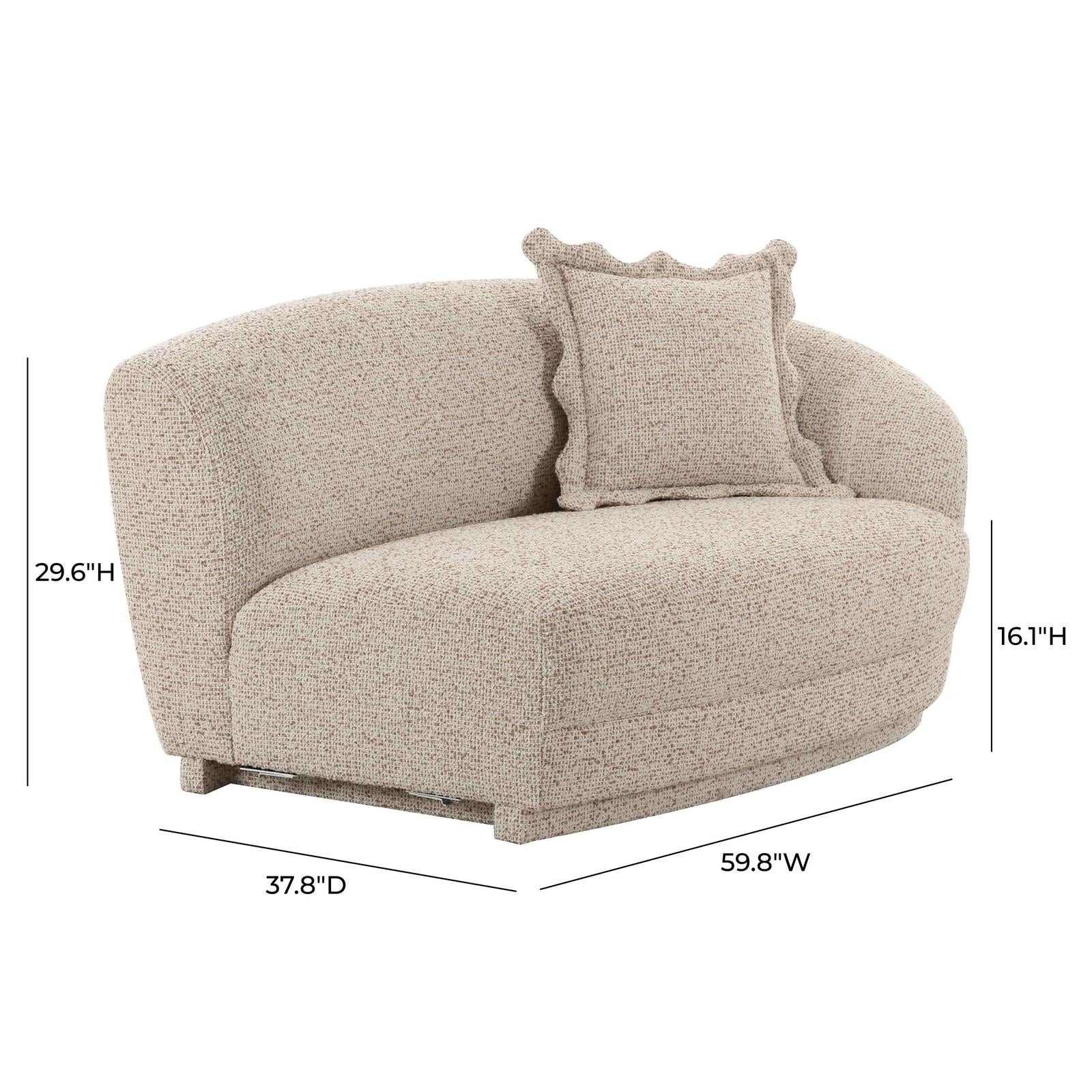 TOV Furniture Marion Two-Tone Textured Performance Boucle Loveseat