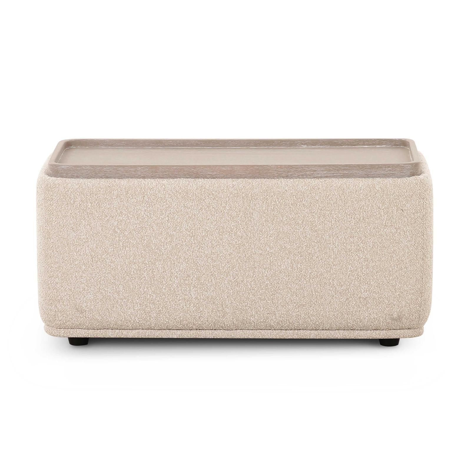 TOV Furniture Sylvie Cream Performance Boucle Ottoman Table