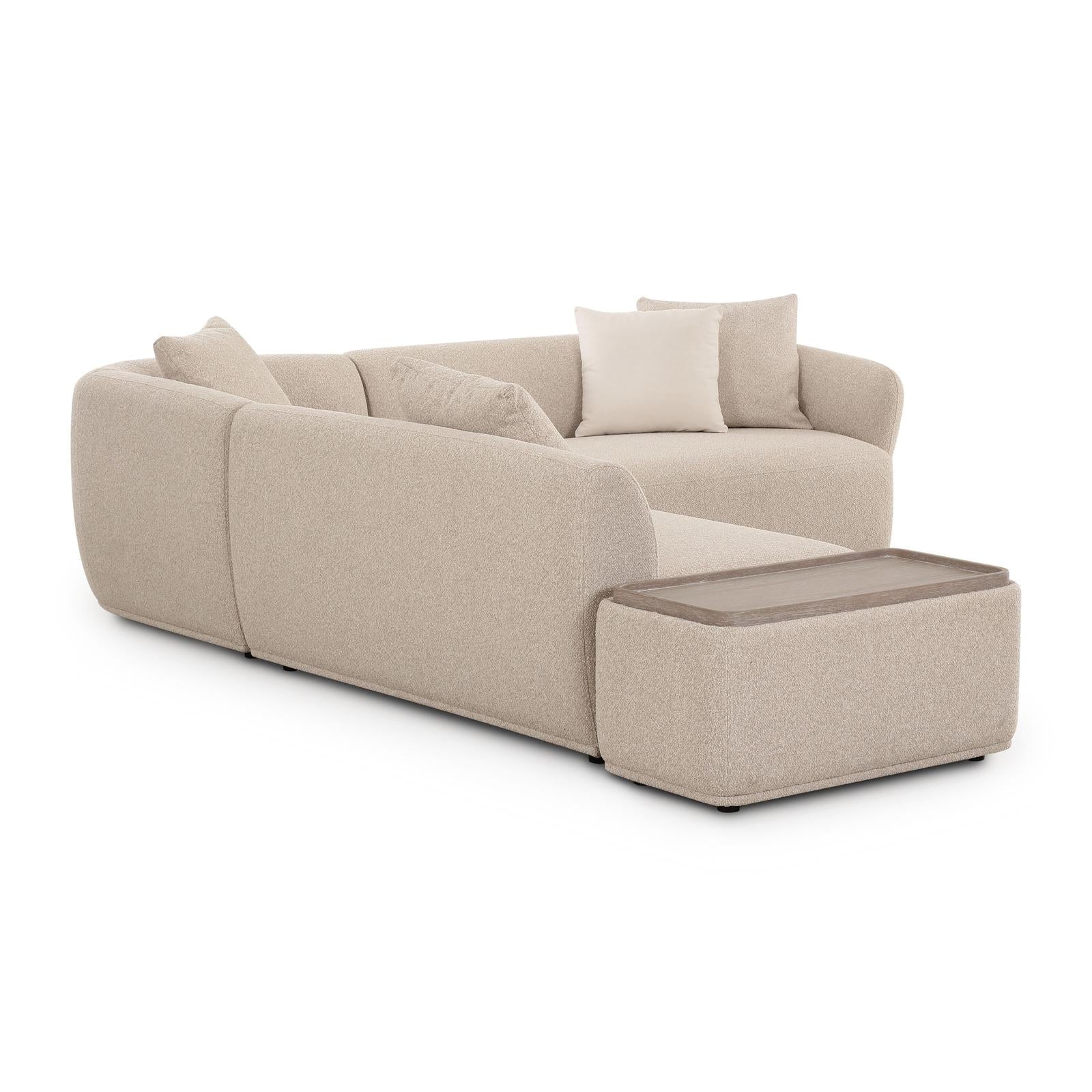 TOV Furniture Sylvie 4-Piece Cream Performance Boucle Chaise Sectional