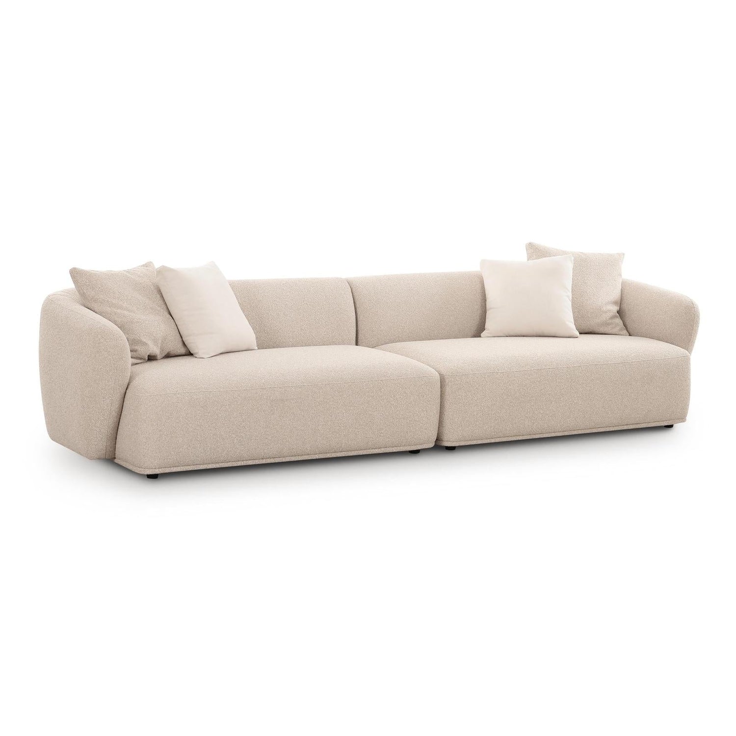 TOV Furniture Sylvie 118" Cream Performance Boucle Sofa