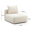 TOV Furniture Hangover Cream Heavy Textured Fabric Modular Chair