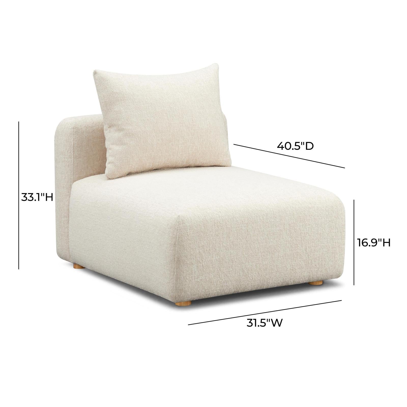 TOV Furniture Hangover Cream Heavy Textured Fabric Modular Chair