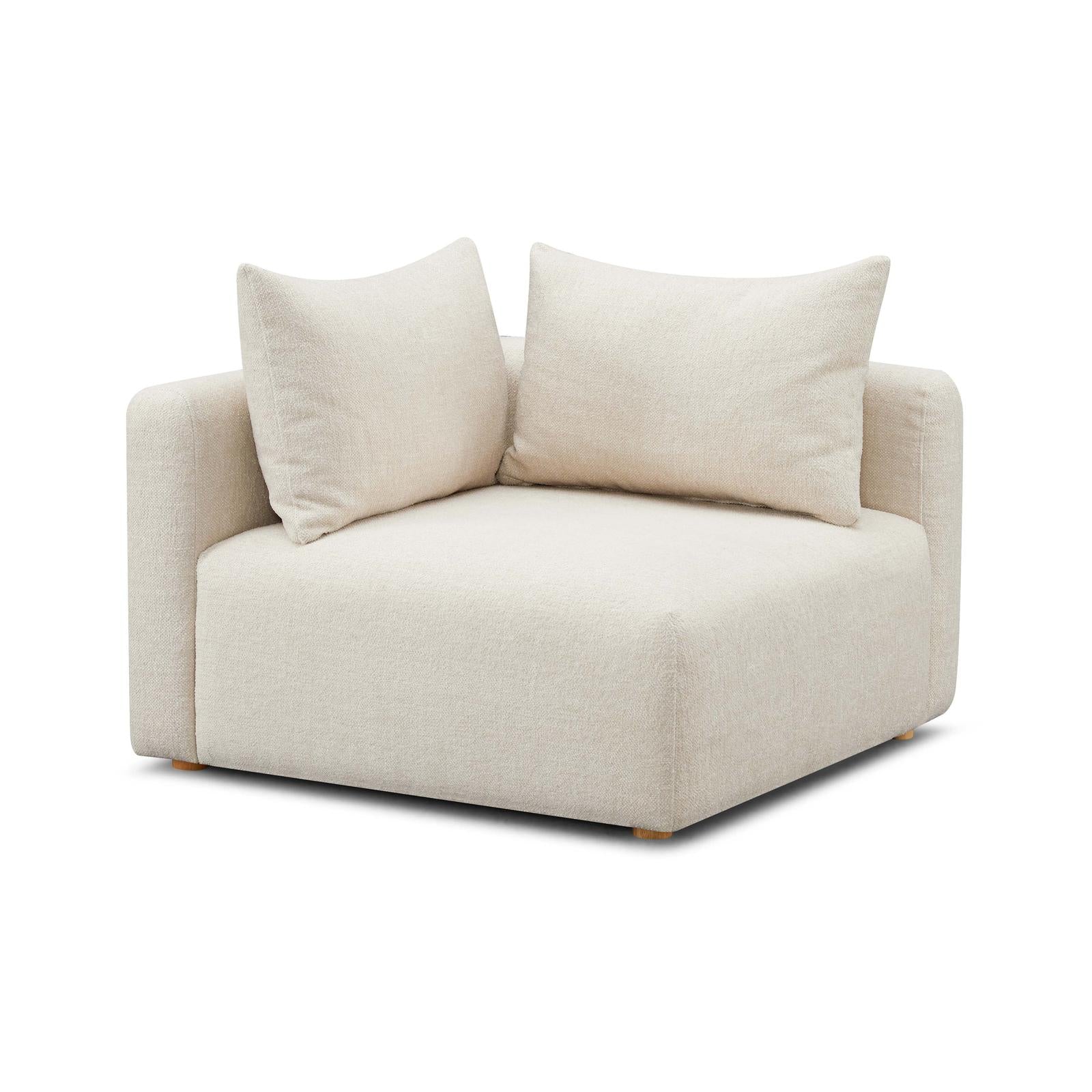 TOV Furniture Hangover Cream Heavy Textured Fabric Modular Chair