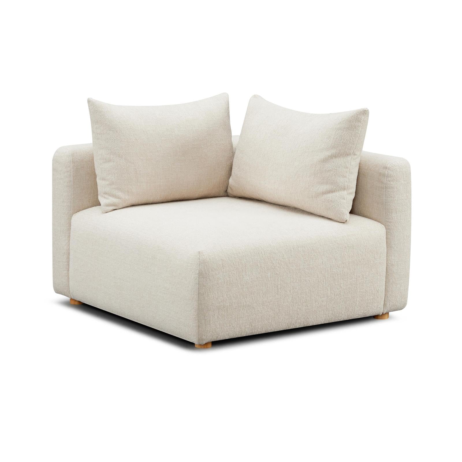 TOV Furniture Hangover Cream Heavy Textured Fabric Modular Chair