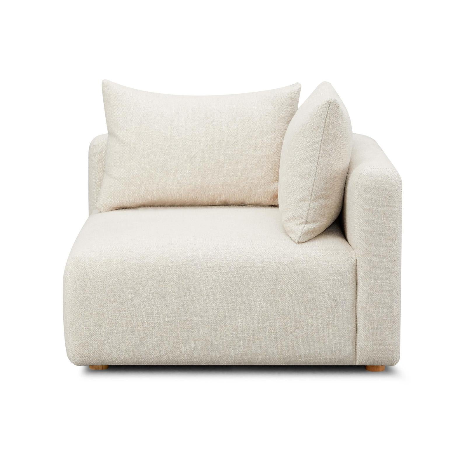 TOV Furniture Hangover Cream Heavy Textured Fabric Modular Chair