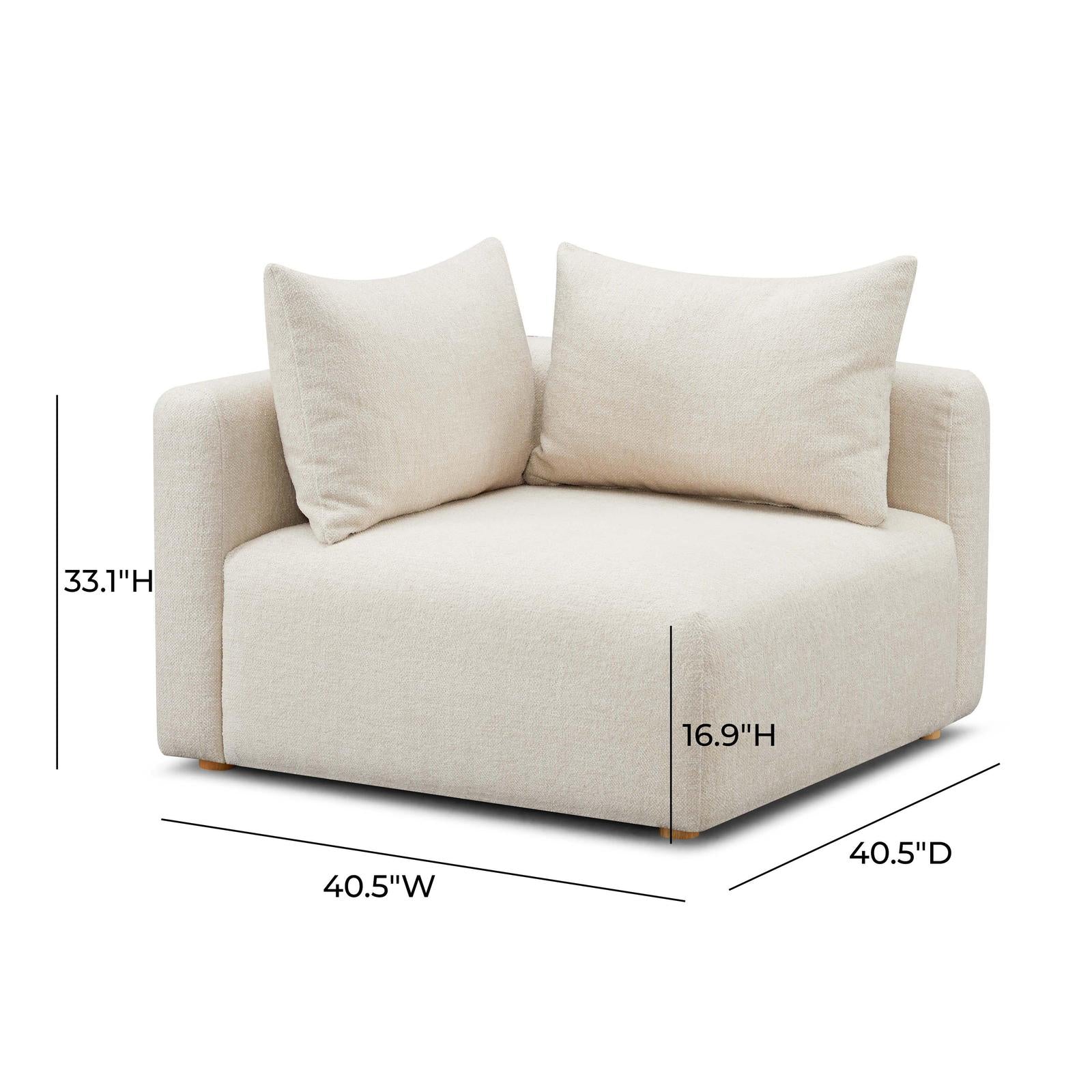 TOV Furniture Hangover Cream Heavy Textured Fabric Modular Chair