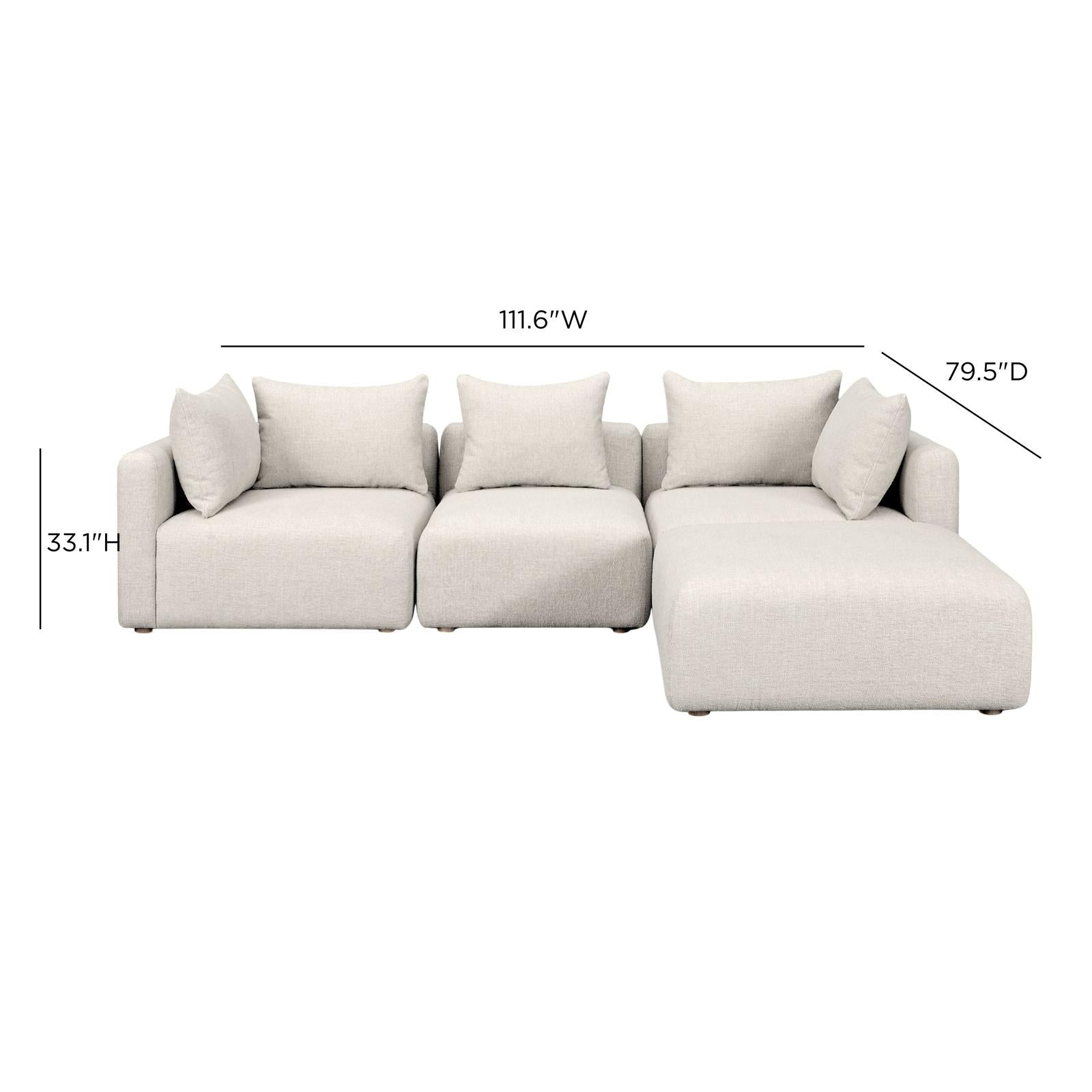 TOV Furniture Hangover 4-Piece Modular Sectional