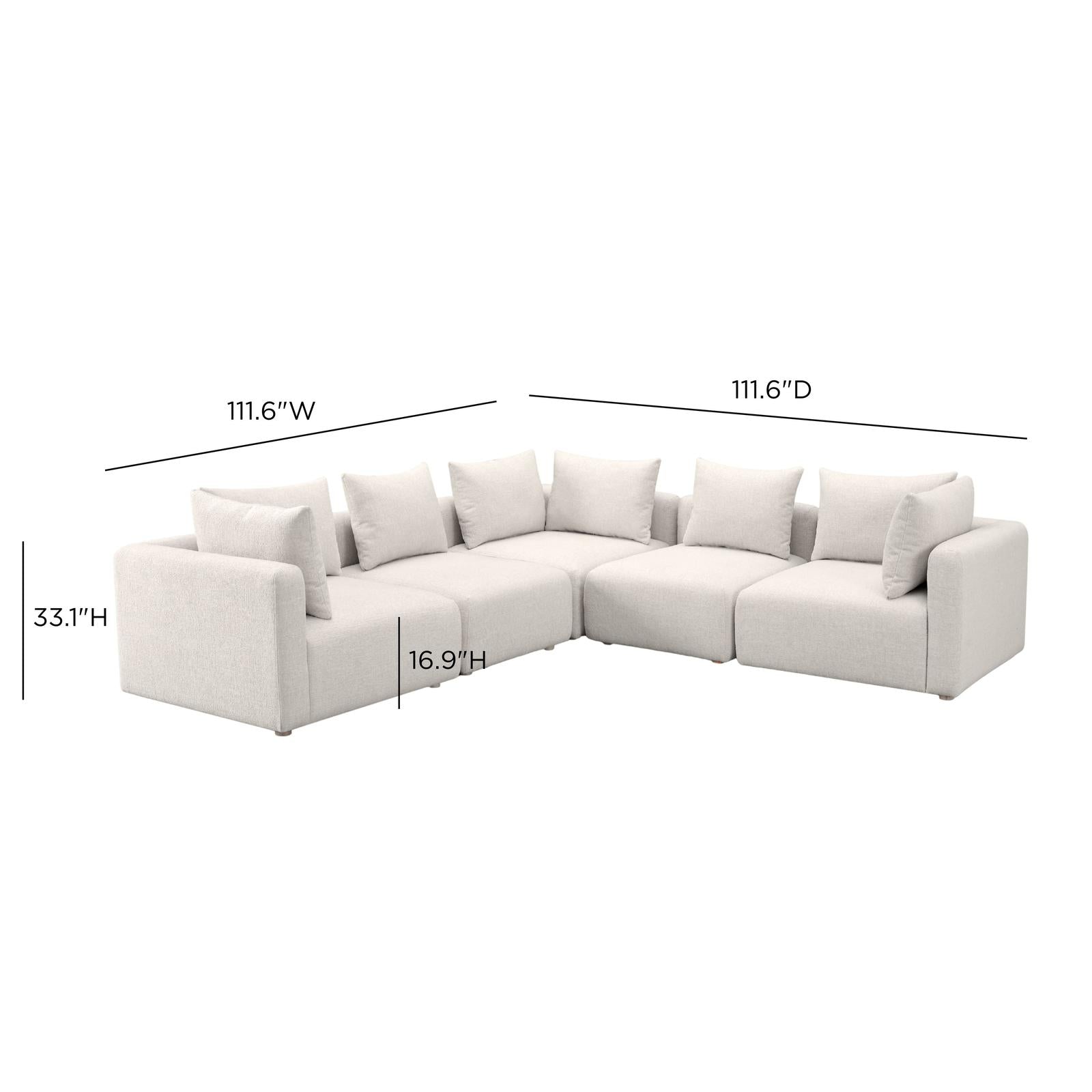 TOV Furniture Hangover 5-Piece Modular L-Sectional